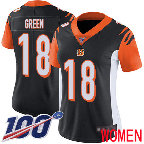 Cincinnati Bengals Limited Black Women A J Green Home Jersey NFL Footballl 18 100th Season Vapor Untouchable